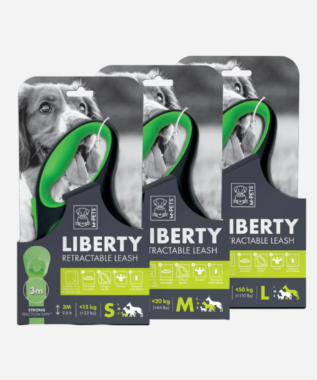 M-Pets Liberty Retractable Tape Leash (3m/5m/8m, Up to 15kg/20kg/50kg) - Green/Black